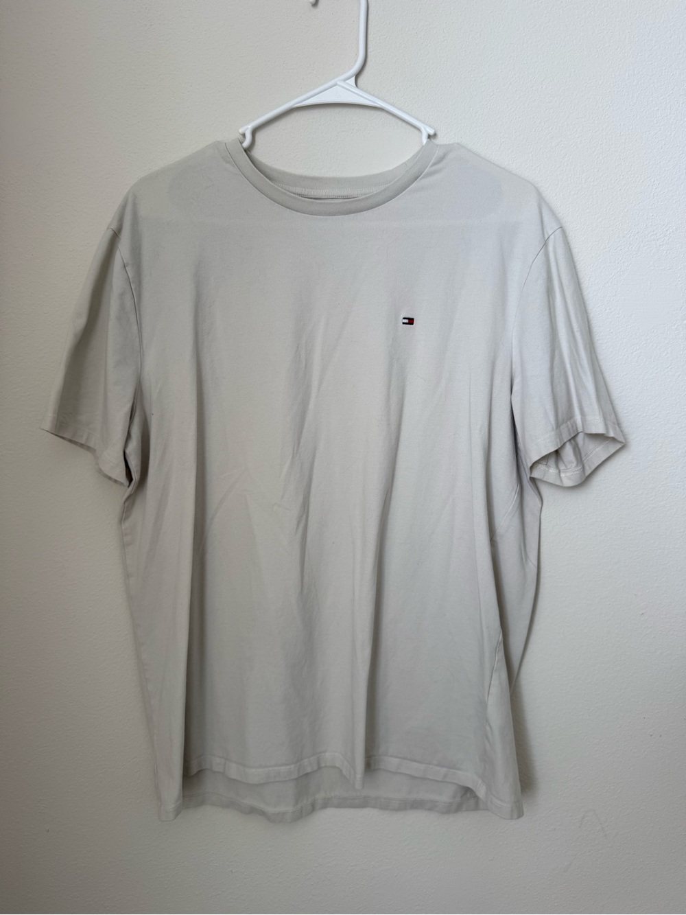 Tommy Hilfiger Cream Short Sleeve Logo Tee